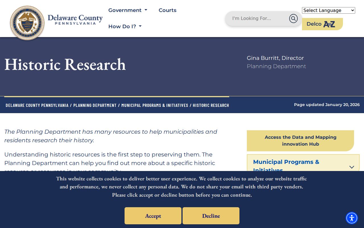 Chester previous residents Delaware County historic research sources