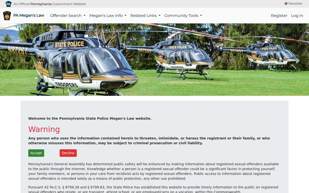 Chester ZIP code directory Pennsylvania Megan's Law ZIP search